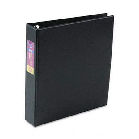 Workstation Heavy-Duty Vinyl EZD Ring Reference Binder  Label Holder  1-1/2in Cap  Black TH188594